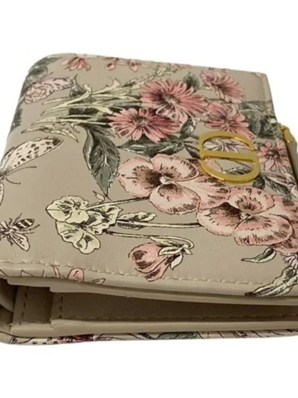 DIOR/ChristianDior Lucky Dior Caro Dahlia Wallet S5173UHFA_M45E Pink Beige